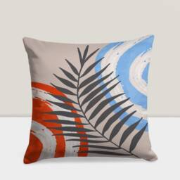 Mid Century Modern Pillow Cover, Abstract Boho Cushion Case, Minimalist Flower Drawing, Living Room Decor, Bedroom Accent - thumbnail 4