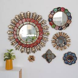 "Peruvian Mirrors ""Rainbow Red Collection" - thumbnail 2