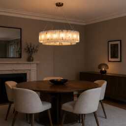 Alabaster Ring Chandelier - Solid Brass Luxury Ceiling Light - thumbnail 2