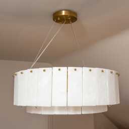 Alabaster Ring Chandelier - Solid Brass Luxury Ceiling Light - thumbnail 3