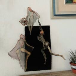 Female Empowerment Wall Hanging Living Room Dramatic Decor Metal Contemporary Wire Mesh Sculpture Ooak - thumbnail 3