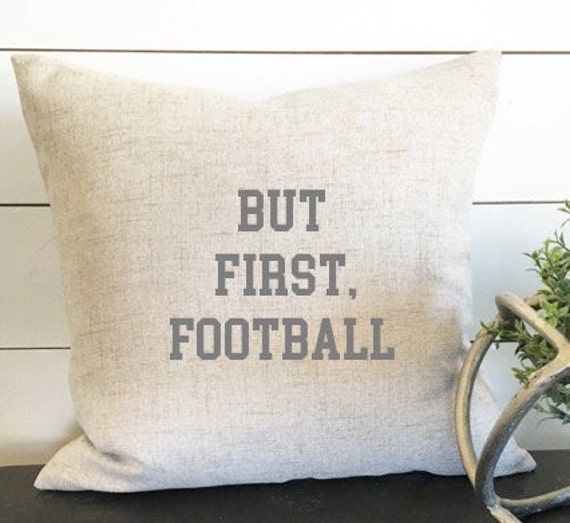But First Football Pillow Cover Decor For Him Case American Funday Mom Coach Gift - image 1