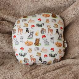 Watercolor Squirrel Pillow, Linen-Cotton Woodland Nursery Decor - thumbnail 2