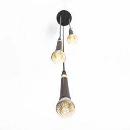 Triple Classic 58 Microphone Pendant/Ceiling Light Chandelier Music Room Recording Studio Broadcast Radio Decor Led Producer