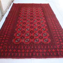 5x8 Ft Turkmen Bokhara Area Rug, Afghan Red High Pile Rug - Brand New Akhcha Handmade Livingroom Rug, Tribal Bedroom Office Rug - thumbnail 2