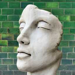 Modern Face Statue Concrete Head Figurine Stone Sculpture Outdoor Ornament Garden Decoration Front Door Art Face Lover Gift - thumbnail 2
