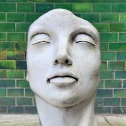 Modern Face Statue Concrete Head Figurine Stone Sculpture Outdoor Ornament Garden Decoration Front Door Art Face Lover Gift - thumbnail 3