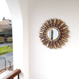 "Peruvian Mirrors - ""Lime Purple 45cm" - thumbnail 2
