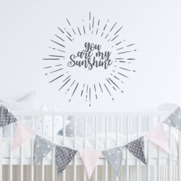 You Are My Sunshine Wall Decal, Nursery Playroom Decals For Kids, Children's Vinyl Sunshine Rb115 - thumbnail 1