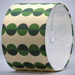 Green Circles Cream Lampshade, Table Floor Lamp/Ceiling Pendant Small Medium Large 15cm 20cm 25cm 30cm 35cm 40cm Drum Light Shade - thumbnail 3