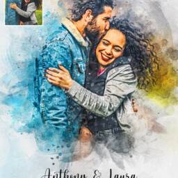 Personalised Anniversary Gift, Custom Couple Portrait, Wedding Painting From Photo, Birthday Christmas Illustration - thumbnail 2