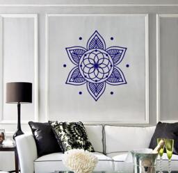 Wall Vinyl Decal Mandala Lotus Flower Symbol Of Universe Cosmos Religious Spiritual Modern Home Decor - #1257Di - thumbnail 1