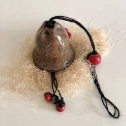 Handmade Ceramic Flower Bell Pottery Wall Hanging Wind Chime For Mum - thumbnail 3