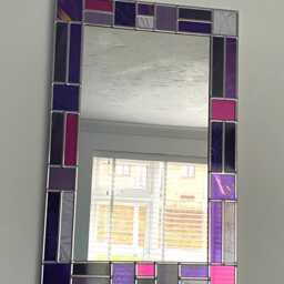 Mondrian Style Purple Mix Border Mirror - thumbnail 2