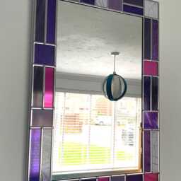 Mondrian Style Purple Mix Border Mirror - thumbnail 4