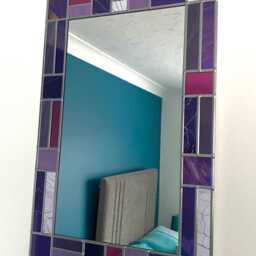 Mondrian Style Purple Mix Border Mirror - thumbnail 3