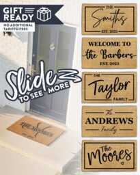 Slide To See More Designs - 30+ Personalized Door Mat Unique Housewarming Welcome Custom Rug Doormat No Tariffs - thumbnail 1