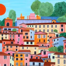 Menton France Art Print French Riviera Travel Poster - thumbnail 3