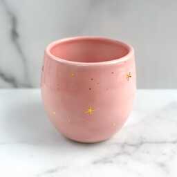 Pastel Galaxy Planter With 22K Gold Stars, Celestial Porcelain Planter, Modern Mud - thumbnail 3