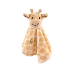 Personalized Animal Safe Security Blanket For Baby -Free Shipping - Custom Monogram/ Name Embroidered Gift - Giraffe Shower/Birth Present