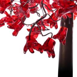 Red Table Lamp, Bedside Lamp With Jumping Flowers & Metal Wires, Romantic Special Desk For Her - Valentine Day - thumbnail 3