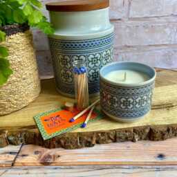 Tapestry Hornsea Pottery Container Scented Candle. Natural Soy Wax. Cooks Candle Gift. Reclaimed Interiors Vintage Living - thumbnail 2