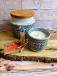 Tapestry Hornsea Pottery Container Scented Candle. Natural Soy Wax. Cooks Candle Gift. Reclaimed Interiors Vintage Living - thumbnail 1