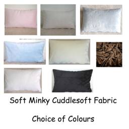 10x16 Tempur Travel Pillow Cover With Zip 40x26cm Minky Plush Cuddlesoft Fleece Soft Fluffy Oblong Cushion Case Sham 16x10 Pink Grey Cream - thumbnail 1