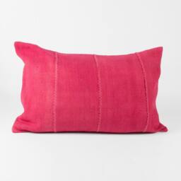 "Pink Pillow Cover, Mud Cloth - Hot Lumbar " - thumbnail 1