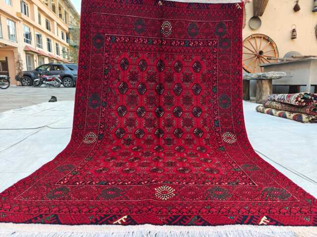 3x5 Ft Shiren Takab Afghan Red Rug, Tribal Handmade Wool Area Carpet - image 1