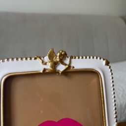 White Baroque Style Cherub Angel Hearts Photo Picture Frame - thumbnail 2
