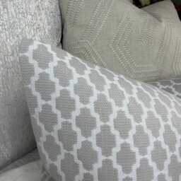 "Neutral Geometric Cushion Cover, Ashley Wilde Woven Fabric, Modern Pillow Case 12"" X 20" - thumbnail 2