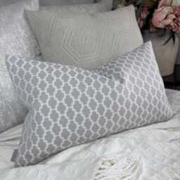 "Neutral Geometric Cushion Cover, Ashley Wilde Woven Fabric, Modern Pillow Case 12"" X 20"