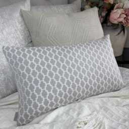 "Neutral Geometric Cushion Cover, Ashley Wilde Woven Fabric, Modern Pillow Case 12"" X 20" - thumbnail 4