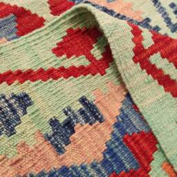Classic Kilim Runner, Handmade Artisan Afghan Turkish Aztec Sheep Wool Runner Rug 297x85 cm - thumbnail 3
