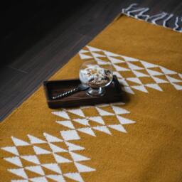 Southwestern Mustard Yellow Kilim Rug - Area Rugs Runner Flatwoven Aztec Low Pile 5x8 8x10 8'x10' Living Room Bedroom Aesthetic Wool