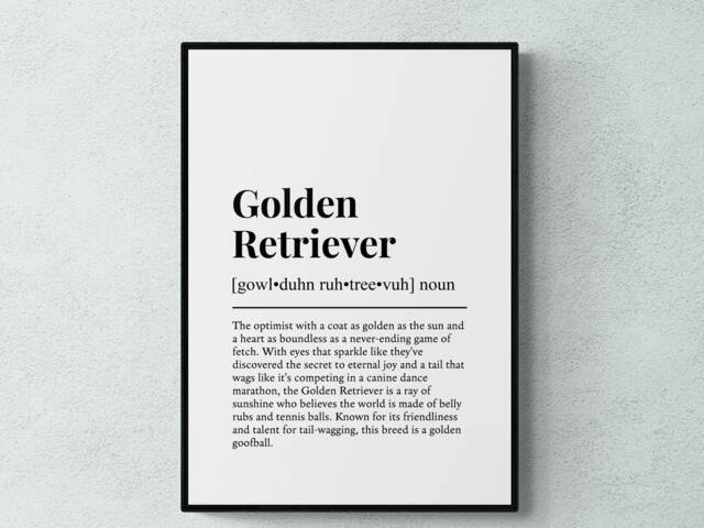 Golden Retriever Funny Definition Dog Wall Art Print - image 1