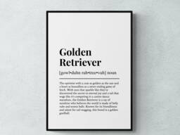 Golden Retriever Funny Definition Dog Wall Art Print - thumbnail 1