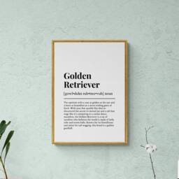 Golden Retriever Funny Definition Dog Wall Art Print - thumbnail 3