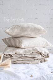 Linen Bedding Set - Duvet With 2 Pillow Covers Queen, King, Custom Cover & Pillowcases Farmhouse - thumbnail 1