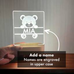Personalized Nursery Night Light - Teddy Bear Kids Room Decor - thumbnail 3