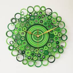 Wall Clock, Green Paper Unique Clocks, Home Decor, Housewarming Gift, New Gifts, Clock - thumbnail 3
