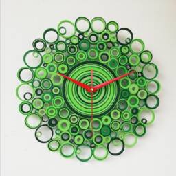 Wall Clock, Green Paper Unique Clocks, Home Decor, Housewarming Gift, New Gifts, Clock - thumbnail 2