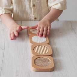 Montessori Wooden Sensory Cards - Tactile Baby Toy For Motor Skills - thumbnail 4