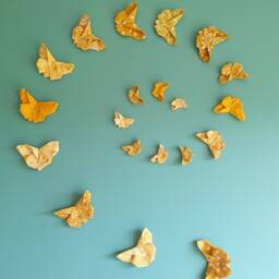 Origami Butterfly Wall Decoration in Rainbow Or Plain Fabric - Garland - thumbnail 2