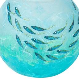 Handmade Ocean Fish Bowl Strawsilk Vase Or Candle Holder - thumbnail 3