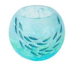 Handmade Ocean Fish Bowl Strawsilk Vase Or Candle Holder - thumbnail 1