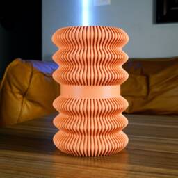 Bandes Vase, Modern 3D Printed Cylinder Eco Dried Flower Holder, Matte Terracotta Deco Art - thumbnail 3