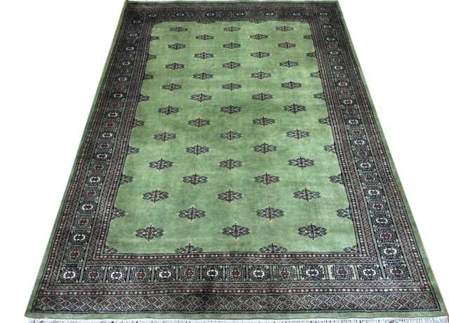 5.6x8 Pistachio Green Bokhara Rug - 1.70x2.50 Table Wool Living Room Hand Knotted Area Washable - image 1