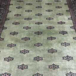 5.6x8 Pistachio Green Bokhara Rug - 1.70x2.50 Table Wool Living Room Hand Knotted Area Washable - thumbnail 3